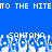 Blue background with white pixelated text reading 'TO THE NITEMO THE NITE' at top and 'SANTANA SANTANA' below, featuring a glitchy visual effect on the lower text.