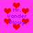 Pixelated icon with pink background, red hearts surrounding blue text "Mr. Vander Ploug" in multiple arrangements.