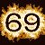 Four animated frames of a golden circular icon with swirling black symbols on a dark background, each frame showing distinct symbol arrangements within the glowing border.