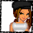 Pixelated character with brown hair wearing black beret, white crop top, and dark flared pants holding a black Fendi bag with visible logo.