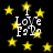 Black background with yellow stars and white text reading "I Love F919" in a pixelated font, displayed in four identical quadrants.