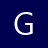 A pixelated white capital letter G on a solid dark blue background with no additional elements.