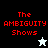 Four display 'The AMBIGUITY Shows' text with pixelated red lettering and a star icon, each with distinct background colors