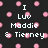 Pixelated icon with dark background and pink circular patterns, displaying text "I Luv Maddie Tierney" in white block letters.