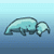Pixelated manatee and calf in light blue tones against a gradient background, with subtle pose variations across frames.