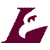 Maroon stylized letter L with a white negative space forming a curved shape, set against a white background.