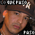 nine identical pixelated images showing a person wearing a brown cap with white 'A' logo, red lips, and an earring, overlaid with repeated text