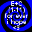 Blue spiral background with white text reading 'E+C (1-11) for ever i hope <3' in four identical