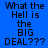 Four display the text "What the Hell is the BIG DEAL???" in pixelated font with varying background colors
