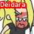 Pixelated cartoon character with blonde hair and red face, wearing black shirt and sunglasses, with text labels above head.