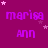 A static image with a purple background featuring repeated text 'marisa' and 'ann' in lighter purple, scattered pink stars.