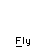 A pixelated animation of a character with a red cape and blue body, performing sequential movements against a gray background with repeated 'Fly' text.