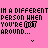 Pixelated text on pink background with two identical phrases split into four lines, each ending in 'AROUND...' and a small downward arrow.
