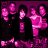 Pixelated image of a group with pink lighting, three green letters on black background, and a green skull-and-crossbones symbol.