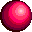 Pixelated red spheres of varying sizes arranged in a on a gray background, with no visible text or motion