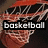A basketball hoop with a net, a basketball, and a purple heart icon; the heart icon appears in the second and fourth frames.