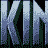 Pixelated text in blue and dark green hues forms a dense wordwall against a black background with a light gray rectangle in the bottom right corner.