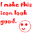 Static pixelated icon with red text and a smiley face on white background.