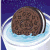 Animated image of a chocolate sandwich cookie in blue liquid with text "MY OREO" and pixelated symbols.