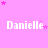 Pink background with white text 'Danielle' repeated in a pattern, surrounded by small pink stars
