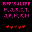 Pixelated text in bright pink on black background with red heart symbols below, showing two identical frames side-by-side.