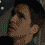 A pixelated animated sequence shows a person in a white shirt turning their head from left to right while another figure's hands move into view.