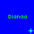 Green text 'Dianaa' repeated across a blue background with small light-blue pixel symbols changing position and shape in an animation.