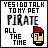 A 48x48 pixel animated buddy icon featuring a pirate-themed design with text and a character face, displayed as two sequential frames in a contact sheet layout showing color changes to the word "PIRATE".