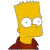 Pixelated cartoon character with yellow skin, spiky hair, large white eyes with black pupils, and a red shirt against plain background.
