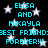 Pixelated cyan text on black background with white stars, repeating 'ELISA AND MIKAYLA BEST FRIENDS FOREVER!!!' in two