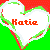 Two pixelated heart shapes with text inside, displayed side-by-side in a contact sheet format against alternating red and green backgrounds.