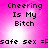 Pixelated text on a pink gradient background with bright white light effects, repeated in four quadrants.