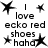 Black star-shaped icons with varying blur and size appear alongside text reading 'love', 'ecko red', 'shoes', and 'haha' on a white background.