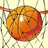 Pixelated basketball in a net with orange text reading 'is my life!!!!!!!!' on yellow background.