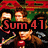 A pixelated group of people with red and green backgrounds, featuring a large 'Sum 41' text overlay in the top-left corner.