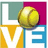 A pixelated icon features a golden tennis ball on a blue stand against a four-colored background with partial letters L, M, E.