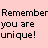 A static pixelated text image on a solid pink background with black blocky letters arranged in two columns.