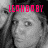 Pixelated grayscale portrait with red text overlay reading 'LEAHBABY' across the top, featuring a person's face and hair in low-resolution digital style.