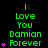Green text reads 'I Love You Damian Forever' with pink stars on black background; stars animate from one to four per across three views