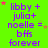 Green background with purple text reading 'libby + julia+ noelle = bffs forever' repeated in four , small pink and yellow stars scattered throughout