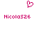 A static pixel art icon featuring a pink heart symbol above two identical text strings on white background.