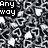 Black-and-white pixelated image with repeating heart shapes and overlaid text fragments.