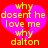 A static image with a red background, pink broken heart shape, and yellow text reading "why dosent he love me why dalton".
