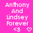 Pixelated text on bright pink background reads 'Anthony And Lindsey Forever' with two heart symbols below, one solid and one outlined.