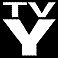 Black background with white 'TV' and 'YY' text repeating in , red pixelated lines forming a vertical path through the center