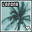 Pixelated teal background with dark branching shapes and a white heart symbol, featuring 'LARONA' text in black block letters at top left.