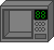 Animated sequence showing a microwave with changing smiley faces and door states, displaying expressions from neutral to angry.