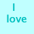 Light blue background with teal text 'I love' and three instances of 'MACI', one in a red square, all rendered in pixelated style.