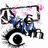 Pixelated icon shows a stylized figure in blue clothing with pink accents, holding an object near a large circular shape on a white background.