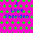 A static image with a bright pink background covered in green stars, displaying repeated blue text "I Love Sheridan"